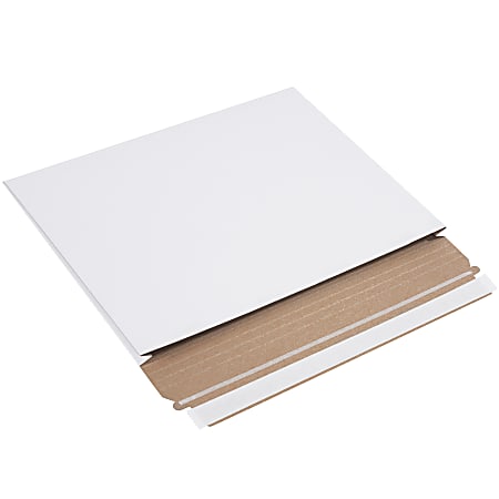Partners Brand Stayflats® Gusseted Mailers, 12 1/2" x 9 1/2" x 1", White, Pack of 100