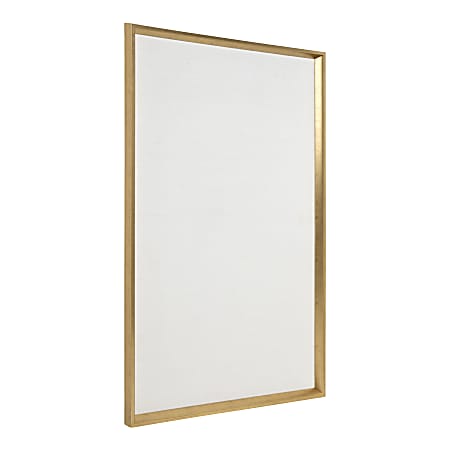Kate and Laurel Calter Non-Magnetic Framed Linen Fabric Pinboard, 25-1/2" x 41-1/2", Off-White, Gold Plastic Frame