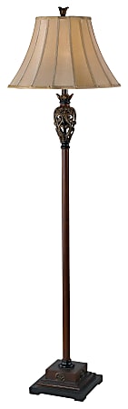 Kenroy Home Iron Lace Floor Lamp, 62-3/4"H, Gold Shade/Golden Ruby Base