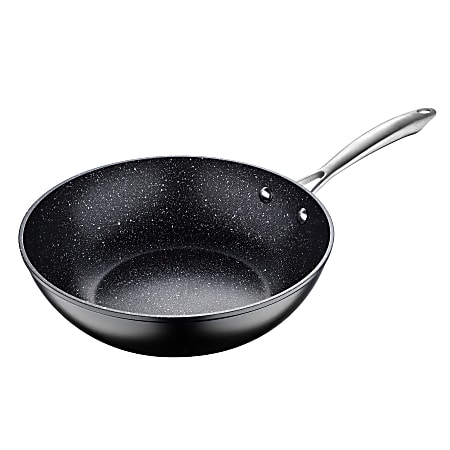 Masterpro Vital Aluminum Non-Stick Wok Pan, 11”, Black