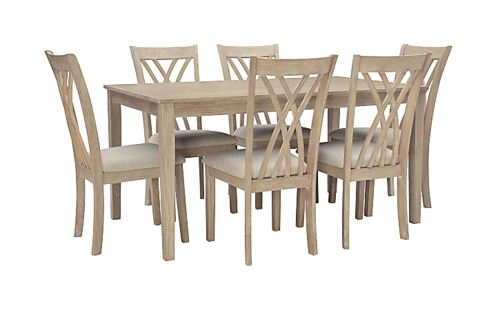 Powell Linka 7-Piece Dining Set, Gray/Natural