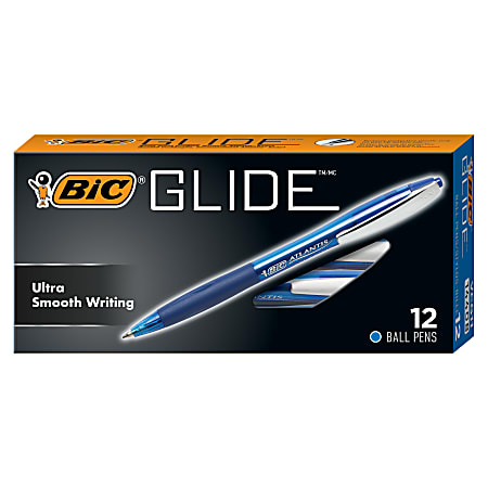 BIC® Glide™ Retractable Ballpoint Pens, Medium Point, 1.0