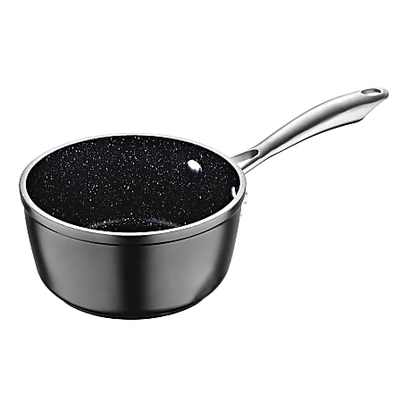 Masterpro Vital 1.2-Quart Aluminum Non-Stick Sauce Pan, Black
