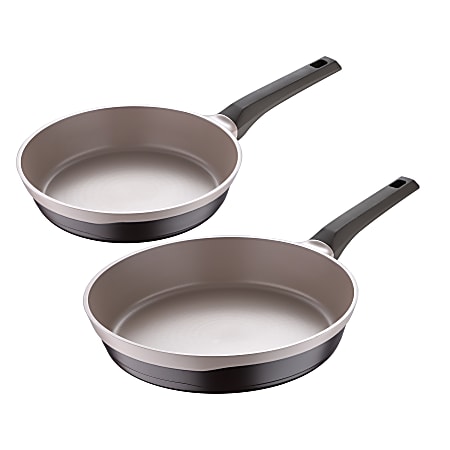 Brentwood 2-Piece Black Nonstick Aluminum Frying Pan Set includes