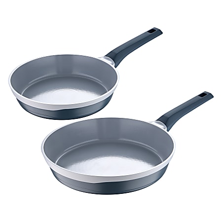Masterpro Gastro Ceramic 2-Piece Aluminum Non-Stick Fry Pan Set, Gray