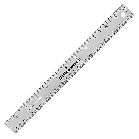 Office Depot&reg; Brand Stainless Steel Ruler, 12"