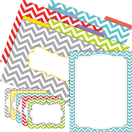 Barker Creek Get Organized File Folder Set, 1/3-Cut Tab, Letter Size, Chevron Beautiful
