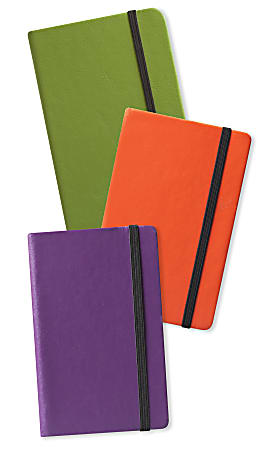 Eccolo Pocket Journal With Elastic Band, 3 1/2" x 5 1/2", Assorted Colors (No Color Choice)