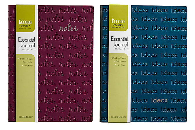 Eccolo Embossed Faux-Leather Journal, 5" x 7", Assorted Colors (No Color Choice)