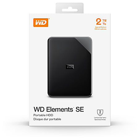 Western Digital Elements SE Portable Hard Drive 2TB Black - Office Depot