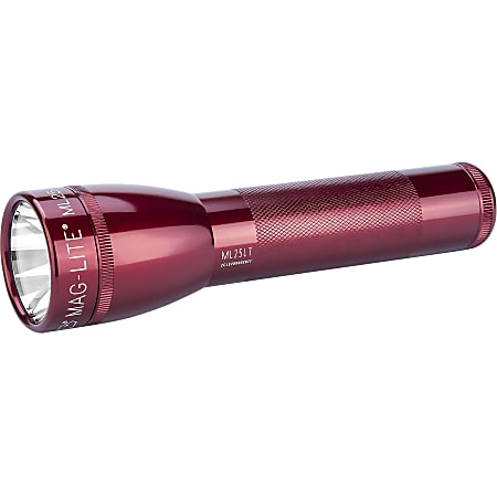 MagLite ML25LT 2-Cell C LED Flashlight - C - Aluminum, Metal - Red