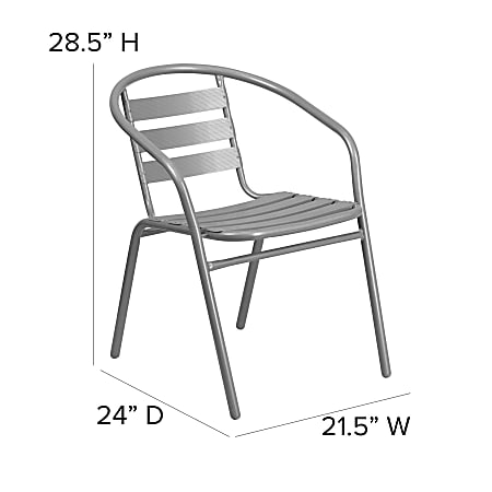 Steel slat stacking chair top