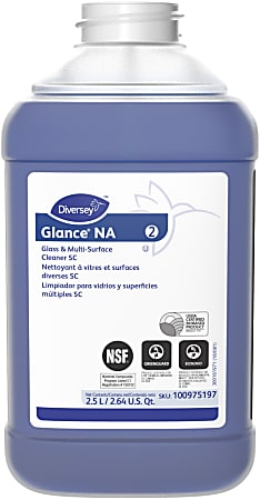 Glance Non-Ammoniated Glass & Multi-Surface Cleaner, Unscented, 2.5 L, Pack Of 2 Bottles