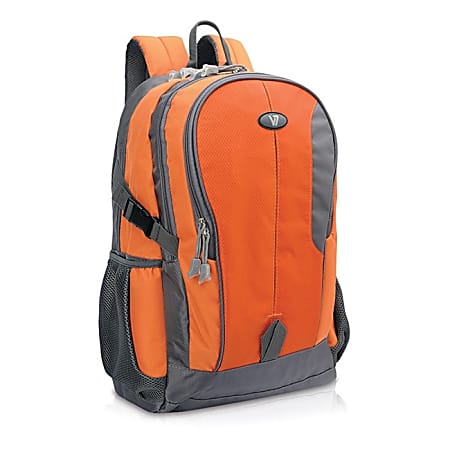 V7 Odyssey Carrying Case (Backpack) for 15.6" Notebook - Orange, Gray