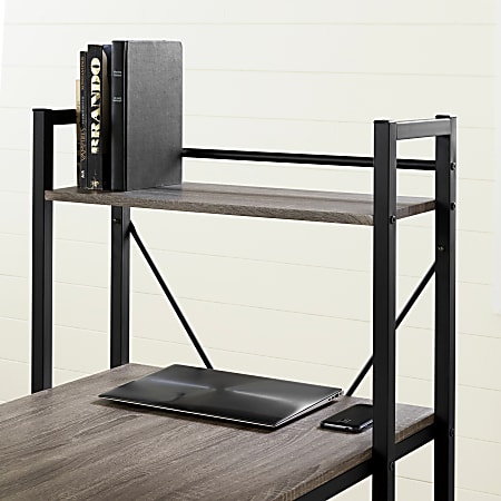 South Shore Evane Industrial 48 W Computer Desk With Storage Oak Camel Office Depot