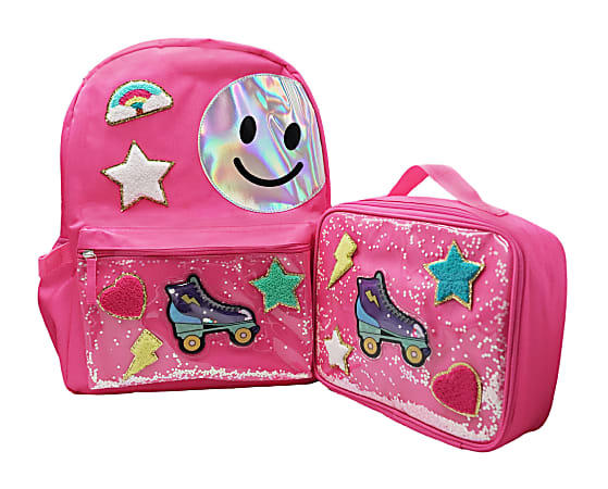 Office Depot® School Backpack And Lunch Box Set, Pink Roller Skate