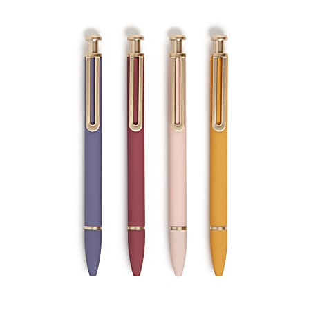 U Brands® Soft Touch Monterey Ballpoint Pens, Medium Point, 1 mm, Cottage Core, Black Ink, Pack Of 4 Pens