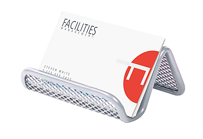 Office Depot&reg; Brand Silver Mesh Business Card Holder