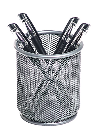 Office Depot® Brand Mesh Pencil Cup, Silver