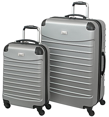 Overland Geoffrey Beene 2-Piece Hardside Luggage Set, Silver