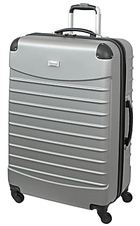 Geoffrey Beene 2 Piece Hardside Luggage Set Silver Office Depot