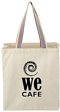 Custom Promotional Rainbow 8 Oz Cotton Grocery Tote, 13" x 15"