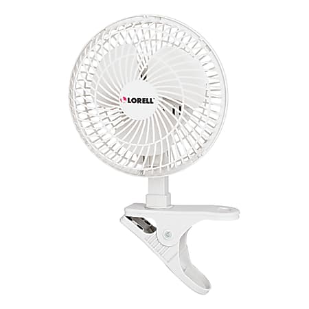 Lorell® 6" Personal Clip-On Fan, Light Gray