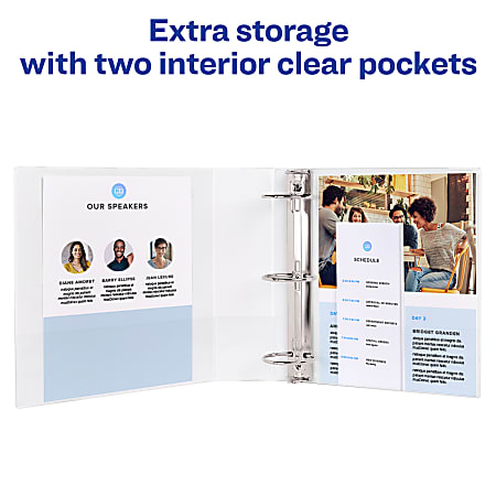 Lightweight Organization Binders Avery Economy View 3 Ring Binder, 1.5" Round Rings, 1 White Binder 05726 12 Pack A2 14570906 1/2 Binder - View #12