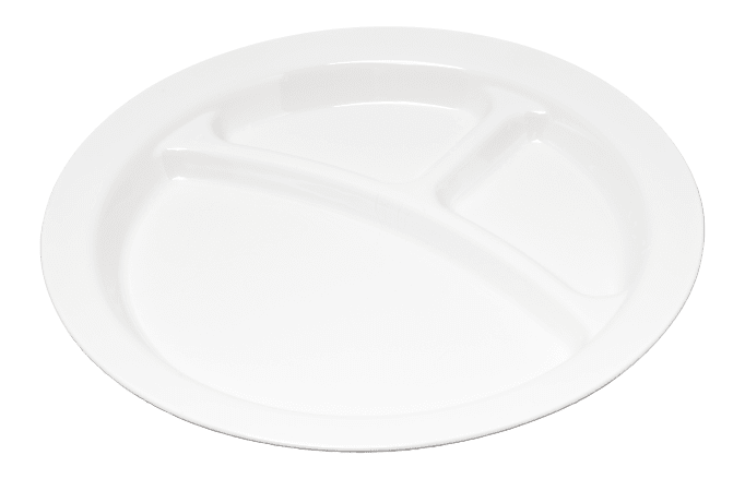 Carlisle Polycarbonate Narrow-Rim Plates, 10", White, Pack Of 48