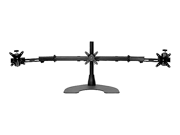 Ergotech 100-D16-B03-TW - Stand (pole, stand base, 2 telescopic wings) for 3 LCD displays - black - screen size: up to 27" - desktop stand