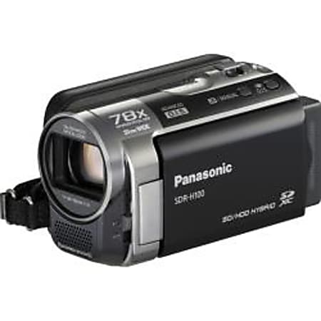 Panasonic SDR-H100 Digital Camcorder - 2.7" LCD - CCD - SD - Black