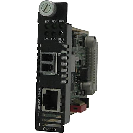 Perle C-1110-S2LC70 Media Converter - 1 x Network (RJ-45) - 1 x LC Ports - DuplexLC Port - 1000Base-ZX, 10/100/1000Base-T - 43.50 Mile - Internal
