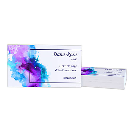 Custom Full-Color Luxury Heavy Weight Color Core Business Cards, White Core, Square Corners, 2-Sided, Box Of 50