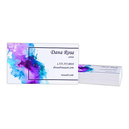 Luxury Heavyweight Business Cards, White Core, Square Corners,