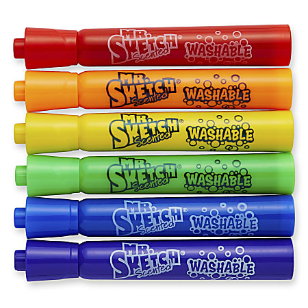 Mr. Sketch Ice Cream Washable Scented Markers Chisel Tip Assorted Ink  Colors Pack Of 6 - Office Depot