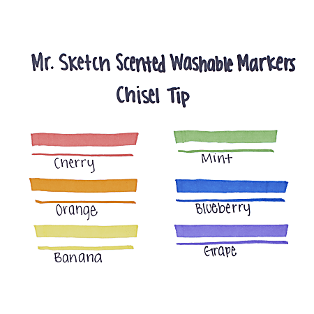 Mr. Sketch Scented Watercolor Marker, Broad Chisel Tip, Assorted  Intergalactic, 6/Pack (1938416)