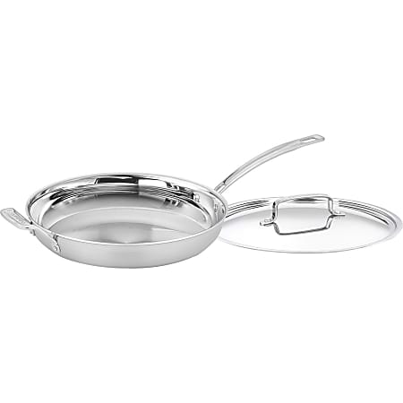 Cuisinart Skillet With Helper And Cover, 12", Silver