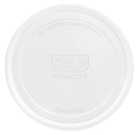 Eco-Products Renewable & Compostable Round Deli Containers Lids For 5 Oz Containers, White, Pack Of 2,000 Lids
