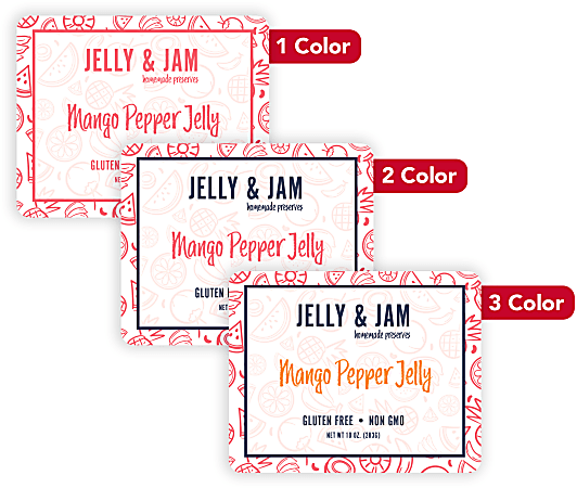 1, 2 Or 3 Color Custom Printed Labels And Stickers, Rectangle, 2" x 2-1/2", Box Of 250