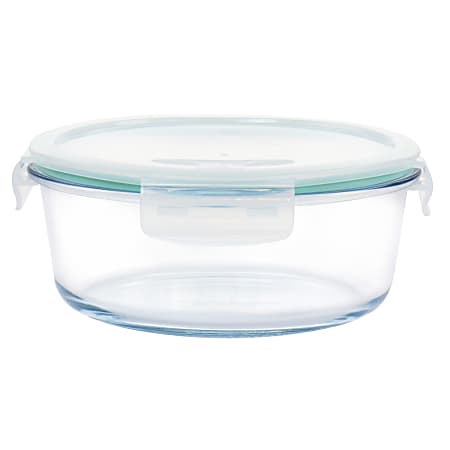 Martha Stewart Glass Storage Container With Lid, 44 Oz, Mint
