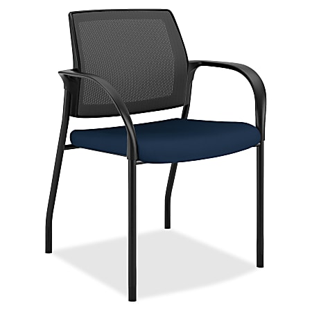 HON® Ignition Mesh-Back Multipurpose Stacking Chair, Black/Navy