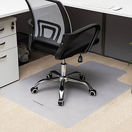 Mind Reader 9 to 5 Collection Office Chair Mat with Carpet Gripper PVC 1 16 H x 35 1 2 W x 47 1 2 D Clear
