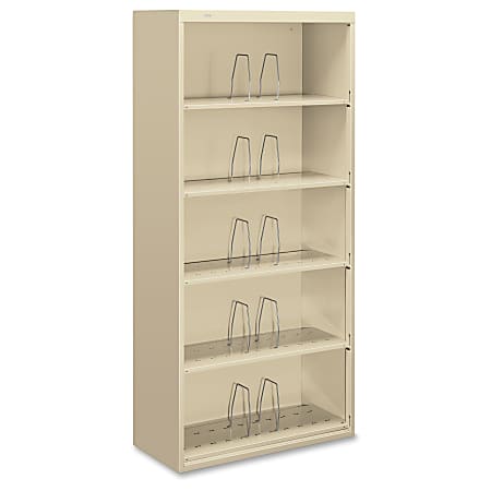 HON Brigade 600 Series Jumbo 5-Shelf File - 5 Compartment(s) - 10 Divider(s) - Floor - Recycled - Putty - Steel - 1Each
