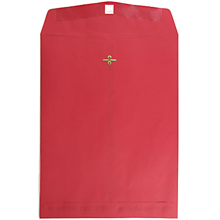 JAM Paper® Open-End 10" x 13" Catalog Envelopes, Clasp Closure, Red, Pack Of 100 Envelopes