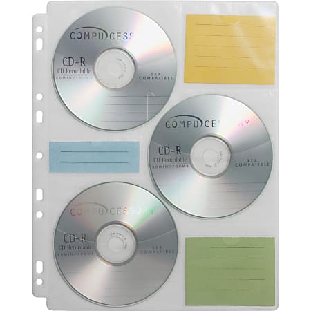 Compucessory CD/DVD Ring Binder Storage Pages - 6