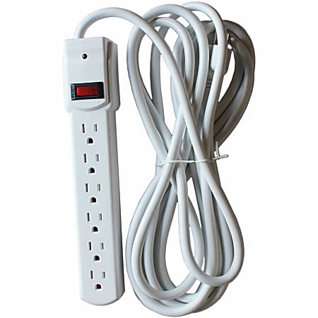 Compucessory 6-Outlet Office Surge Protectors - 6 x AC Power - 1080 J - 125 V AC Input - 125 V AC Output - 15 ft Compucessory 6-Outlet Office Surge Protectors - 6 x AC Power - 1080 J - 125 V AC Input - 125 V AC Output - 15 ft