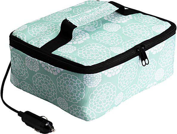 HOTLOGIC Portable Personal 12V Mini Oven, Aqua Floral