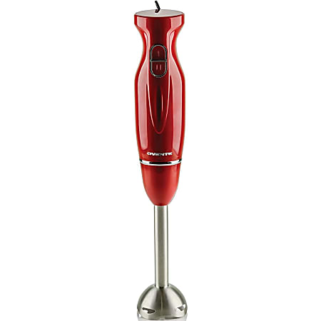Ovente HS560B Immersion Electric Hand Blender, 14-3/4" x 2-1/2", Red