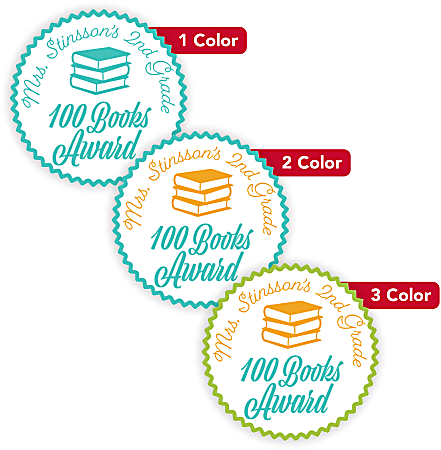 1, 2 Or 3 Color Custom Printed Labels And Stickers, Burst, 1-7/8", Box Of 250