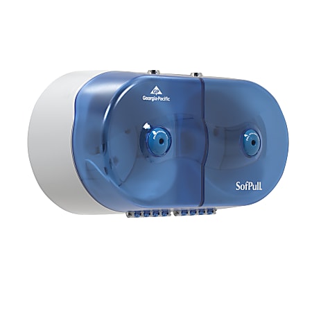 SofPull® Mini Twin High-Capacity Center-Pull Bathroom Tissue Dispenser, Splash Blue